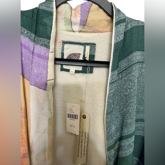 Anthropologie Watercolor Pastel Patchwork Plaid Robe - Picture 4 of 6
